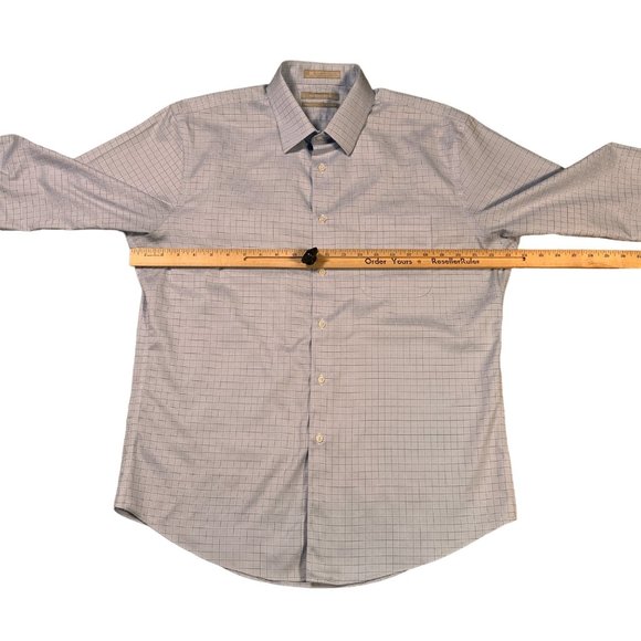 Nordstrom's Shirt Men's Long Sleeve Casual Button Up Checkered Collared Blue Lg - Picture 3 of 11